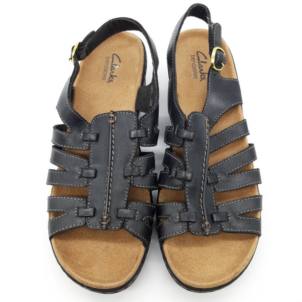 Clarks Bendables 8.5M Black Leather Lexi Marigold